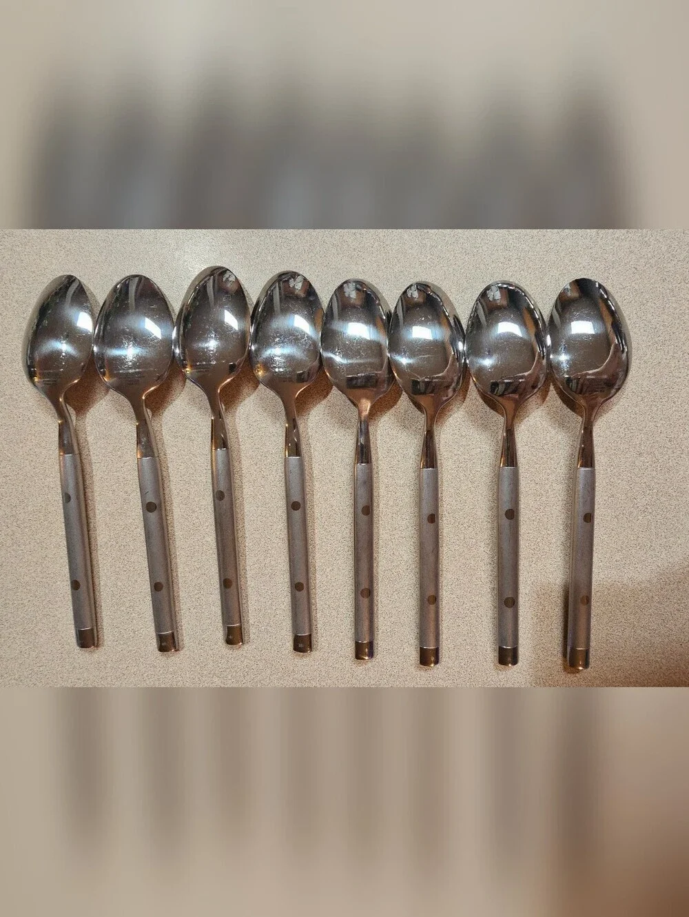 Hampton Silversmiths 026 Silverware 40 Piece Lot Stainless Rivet Accent Satin